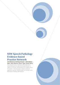 NSW Speech Pathology Evidence