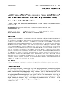 Lost in translation: The acute care nurse practitioners