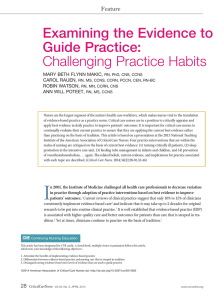 Examining the Evidence to Guide Practice