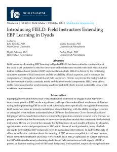Introducing FIELD: Field Instructors Extending EBP Learning in Dyads