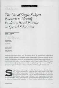 The Use of Single-Subject Research to Identify
