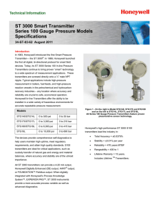 ST 3000 Smart Pressure Transmitter Series 100 Gauge Pressure