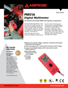 PM51A Digital Multimeter Data Sheet