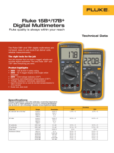 Fluke 15B Plus/17B Plus Digital Multimeters