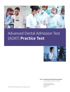 ADAT Practice Test - American Dental Association