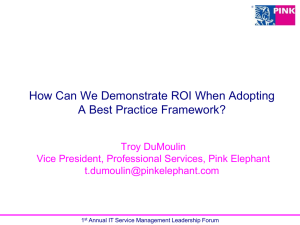 How Can We Demonstrate ROI When Adopting A Best Practice Framework