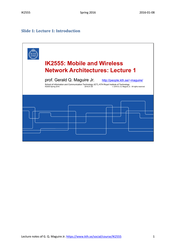 Lecture slides for 2016 with notes - 
