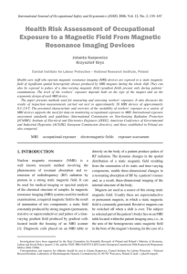 Health Risk Assessment of Occupational Exposure to a Magnetic