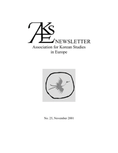 newsletter - The Association for Korean Studies in Europe