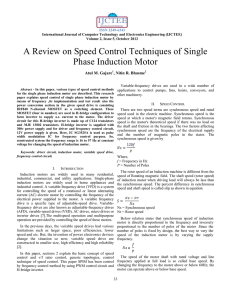 A Review on Speed Control Techniques of Single Phase Induction