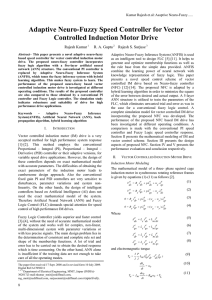 Adaptive Neuro-Fuzzy Speed Controller for Vector Controlled