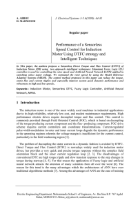 Performance of a Sensorless Speed Control for Induction Motor