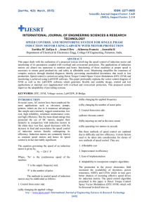 speed control and monitoring system for single phase induction motor