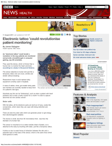BBC News - Electronic tattoo `could revolutionise patient monitoring`