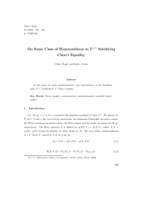 On Some Class of Hypersurfaces in En+1 Satisfying Chen`s Equality