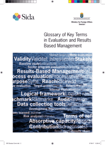 Glossary of Key Terms in Evaluation and Results Based
