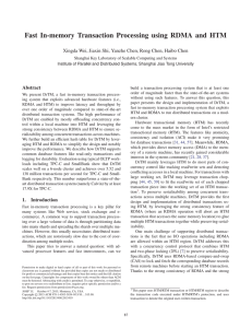 Fast In-memory Transaction Processing using RDMA and HTM