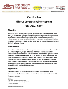 Certification Fibrous Concrete Reinforcement UltraFiber 500®