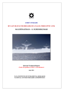 rf gain block for broadband analog fiber optic link - GMRT