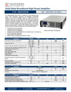 Solid State Broadband High Power Amplifier