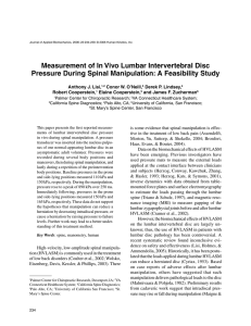 Measurement of In Vivo Lumbar Intervertebral Disc