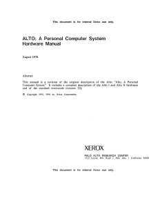 ALTO: A Personal Computer System Hardware Manual