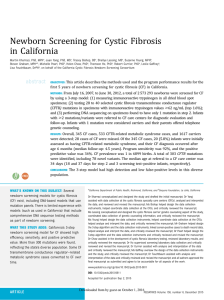 Newborn Screening for Cystic Fibrosis in California