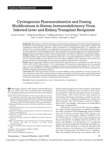 Cyclosporine Pharmacokinetics and Dosing Modifications in Human