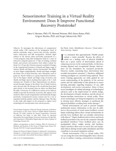 Sensorimotor Training in a Virtual Reality Environment: Does It