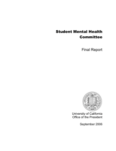 Student Mental Health Committee Final Report