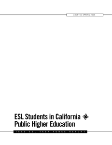 ESL Students in California Public Higher Education