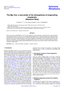 The Mg i line: a new probe of the atmospheres of evaporating