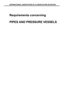 Requirements concerning PIPES AND PRESSURE VESSELS