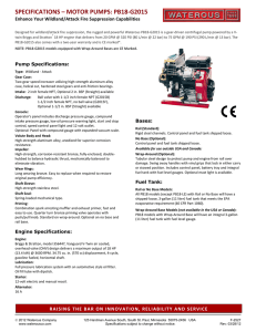 specifications – motor pumps: pb18-g2015