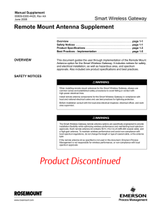 Remote Mount Antenna Supplement