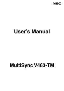 User`s Manual - NEC Display Solutions of America