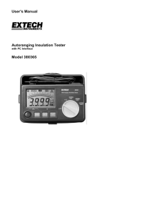 User`s Manual Autoranging Insulation Tester Model 380365