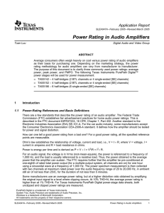 Power Rating in Audio Amplifier (Rev. A)