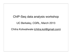 ChIP-Seq data analysis workshop - CGRL