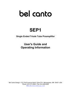 SEP1 - Bel Canto Design