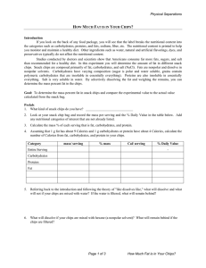 Physical Separations Page 1 of 3 How Much Fat is in Your Chips