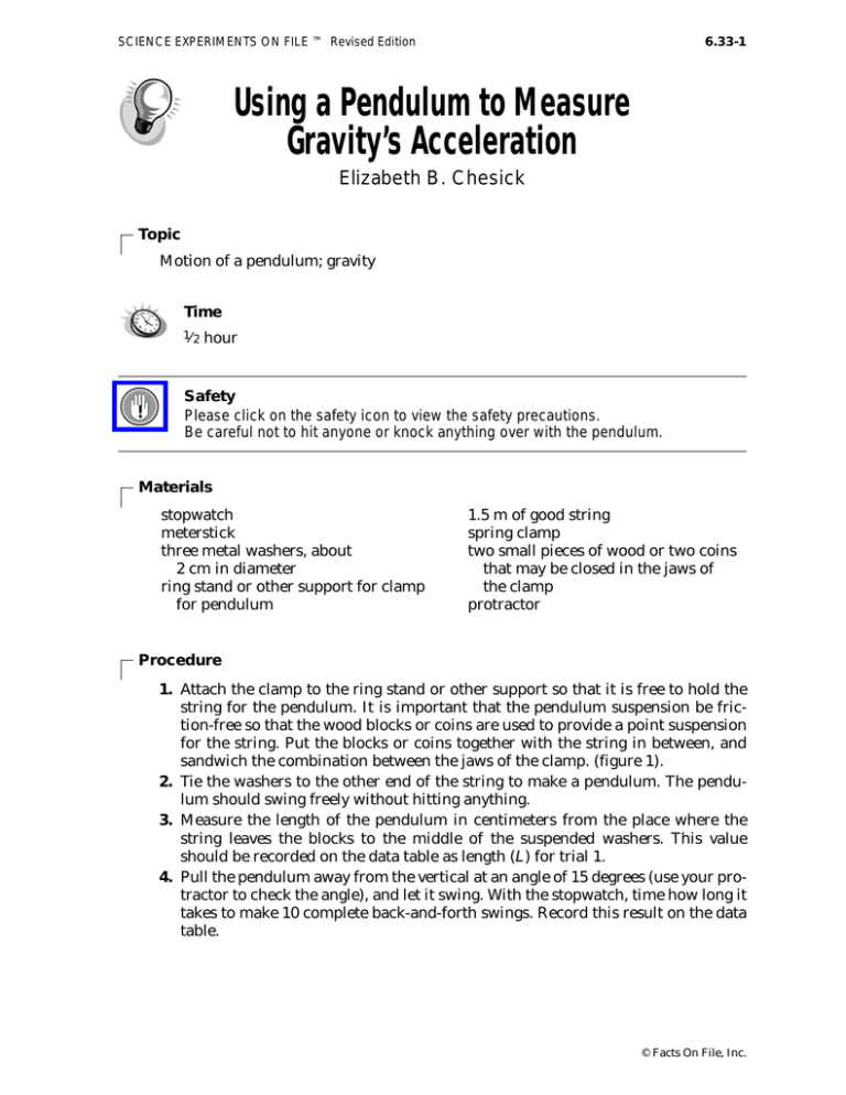 Using A Pendulum To Measure Gravity`s Acceleration 7750