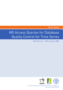 MS Access Queries for Database Quality Control for Time Series