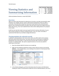 Viewing Statistics and Summarizing Data in a Table