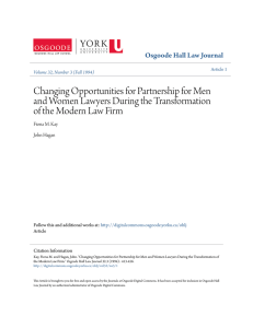 changing opportunities for partnership for men and women lawyers