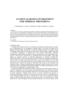 AN OPEN LEARNING ENVIRONMENT FOR THERMAL PHENOMENA