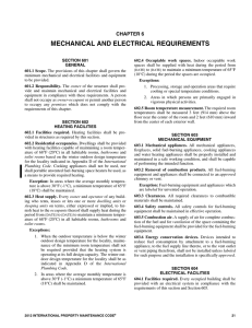 mechanical and electrical requirements