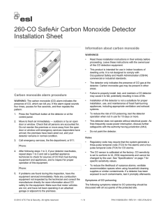 260-CO SafeAir Carbon Monoxide Detector Installation