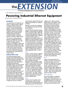 Powering Industrial Ethernet Equipment