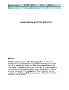Phone Book Access Profile